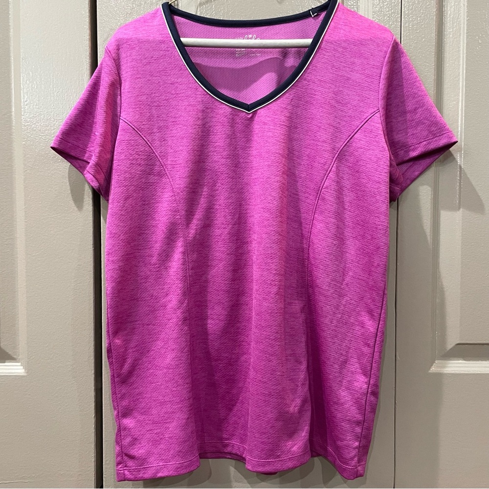 Made for Life Fuchsia V-Neck Short Sleeve Tee